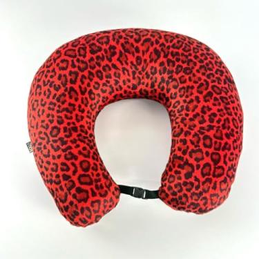 Imagem de Almofada de Pescoço Para Viagem Portátil Confortável Premium (Onça Vermelha)