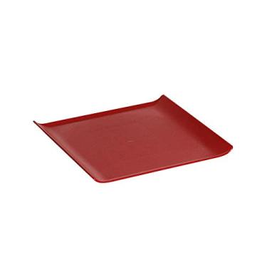 Imagem de Bandeja Servir Quadrada 30x30 Vermelha em Plástico Não Quebra Linha Profissional Cook Linha Premium