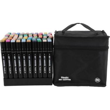 Imagem de Marcador Artístico ART Marker 80 Cores com Bolsa - Magic KIDS