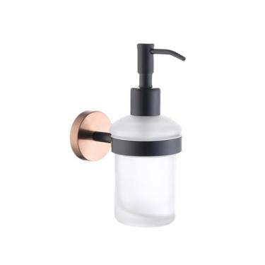 Imagem de Suporte para saboneteira para cozinha e banheiro, acessórios para montagem na parede, dispensador de sabonete, porta-sabonete com prato de vidro, suporte de sabonete de metal dourado (dispensador