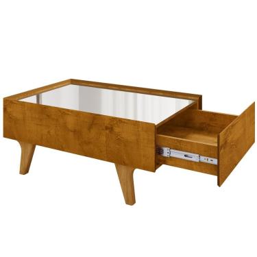 Imagem de Mesa De Centro Com Espelho 1 Gaveta Sena 90 Cm Bechara Cinamomo