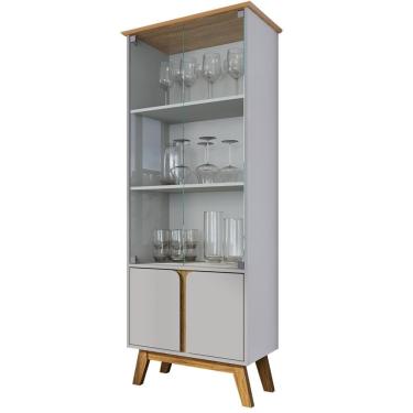 Imagem de Cristaleira 4 Portas Madri 180x70 Cm Bechara Off White Cinamomo