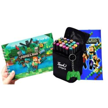 Imagem de Livro Bob Goods Minecraft + 24 Canetinhas E Acessórios - Rgbrands