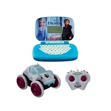 Imagem de Kit Frozen - Veículo Controle Remoto Giro Gelado + Laptop Infantil Bilíngue
