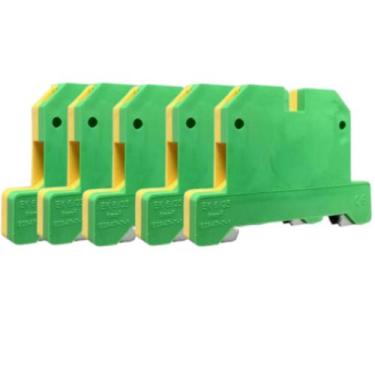 Imagem de Kit 5 borne sak terra 6mm amarelo/verde - STARK