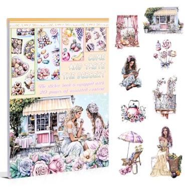 Imagem de Dwpetzo Adesivos de scrapbook para scrapbooking, livro adesivo de diário feminino para suprimentos de diário de lixo, livro de sucata, bujo, artesanato artístico decorativo, tamanho A5, 20 folhas