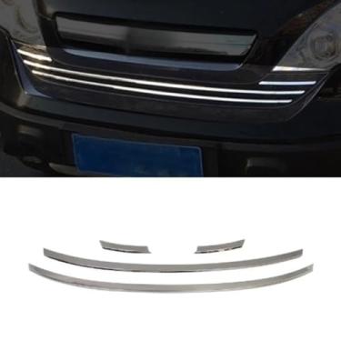 Imagem de Grade de para-choque dianteiro e traseiro do carro, tiras decorativas, kit de carroceria, grade de corrida, grade de para-choque frontal compatível com CRV 2007-2011 parte externa (faixa decorativa