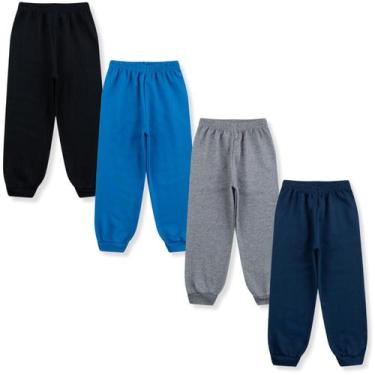 Imagem de Kit 4 Peças Calça Moletom Infantil 1 a 8 Liso Menino E Menina - Bebe M