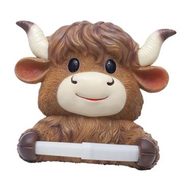 Imagem de IEUDNS Suporte de papel higiênico de gado, suporte para rolo de papel higiênico, de toalhas de resina de desenho animado, para lenços de para banheiro,