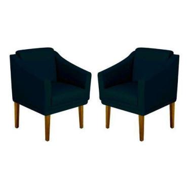 Imagem de Kit 2 poltronas Agatha. Salão beleza, Clinicas, Recepção. - Azul Marin