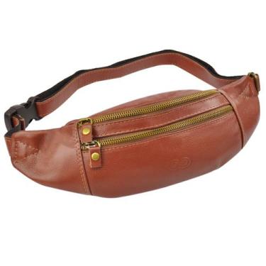 Imagem de Bolsa / Pochete FLOYD em Couro Galvani, Pinhão