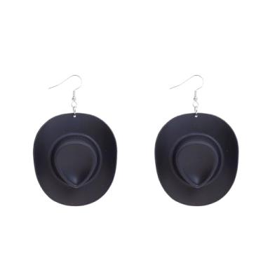 Imagem de YISXVD Brincos de chapéu ocidentais femininos boho country pendentes exclusivos festival de música country acessórios de joias de festa, Large, Resina, Sem pedra preciosa