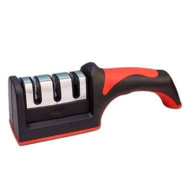 Imagem de Afiador Amolador Facas Profissional Pedra Chaira 3 Em 1