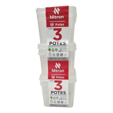 Imagem de Jogo 3 Potes Quadrado Multiuso Pp Transparente 250Ml