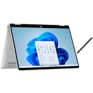 Imagem de HP OmniBook 5 Flip 2 em 1 35.6 cm Full HD + Touch-Screen Laptop | Intel Core 5 120U | Intel Graphics | Copilot | Webcam | Prata | 8 GB RAM DDR5 | SSD de 512 GB | Windows 11 Home | Pacote com caneta