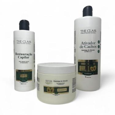 Imagem de The Class Professional Kit Restauração Capilar, Ativador de Cachos com Manteiga de Abacate, Pós Química, 1000ml