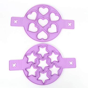 Imagem de Anel de panqueca de ovo Munefe 2pcs, molde de ovo de silicone, molde de ovo para chapa para fazer muffins, mini panquecas, hambúrgueres, etc.