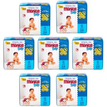 Imagem de Kit Fralda Turma da Mônica Baby  Jumbo - Tam G - 168 Fraldas - ATACADO
