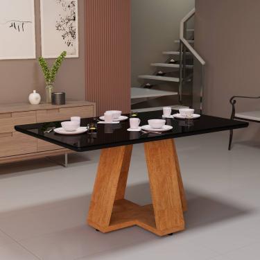 Imagem de Mesa De Jantar Retangular 120x80 Estrutura Resistente Moderna Base Pérola