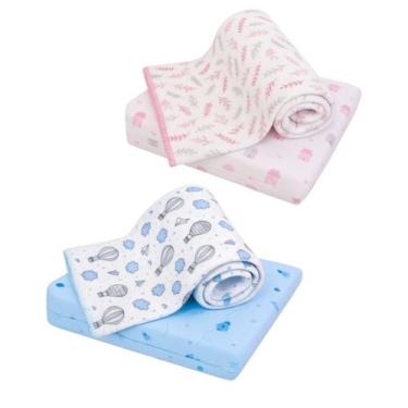 Imagem de Kit Para Carrinho Bebê Travesseiro Confort Rampa e Mantinha algodão En