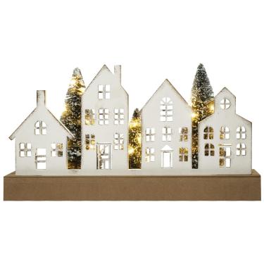 Imagem de HOMirable Decorações de Natal para casa decoração de árvore de Natal iluminada LED placa de madeira feliz natal rústica casa de fazenda bloco de mesa placas de natal natal natal quarto interior festa