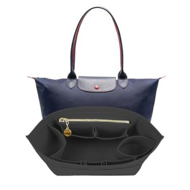 Imagem de Inserção organizadora para Longchamp Le Pliage, bolsa de feltro premium para bolsa, bolsa feminina, grande, longa, organizador campeão 2025preto-M