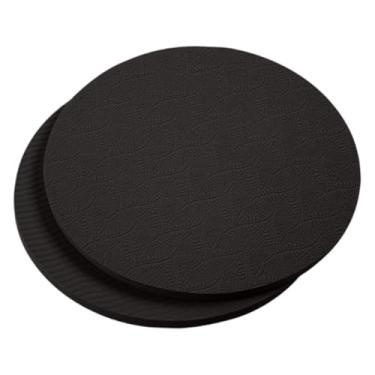 Imagem de KiBcsLic 2 peças de joelheiras redondas para ioga, tapete compacto de 18 cm, almofada para exercícios, proteção do joelho, tornozelo, cotovelo, pulso, mão, Preto