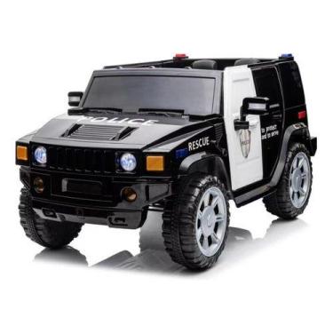 Imagem de Mini Carro Jipe Elétrico Infantil 12V Policia Luz Som Bateria Controle