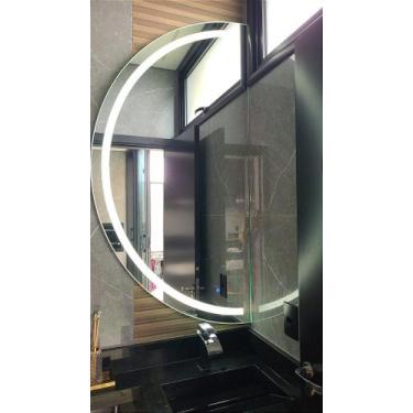 Imagem de Espelho meia lua 3 cores de led com botão touch dimmer 0,70 x 1,40 - E