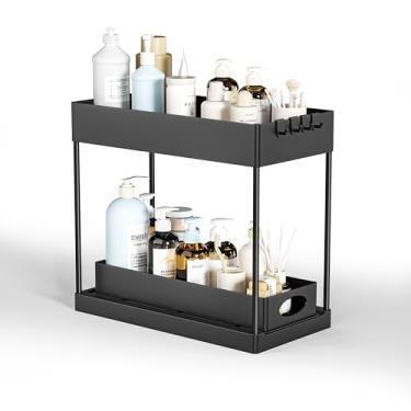 Imagem de Organizador embaixo da pia, organizador de armário de cozinha com cesta deslizante, prateleiras embaixo da pia para banheiro e cozinha