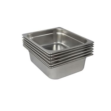 Imagem de 6 Cubas Gastronômica Buffet GN 1/2 100mm Aço Inox Sem Alça