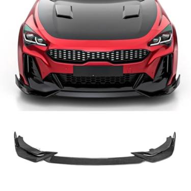 Imagem de Verdadeira fibra de carbono carro dianteiro traseiro asa lateral saia lábio modificação compatível com Stinger SW Style Bumper Protector Corner Trim (para-choque dianteiro lábio para baixo)