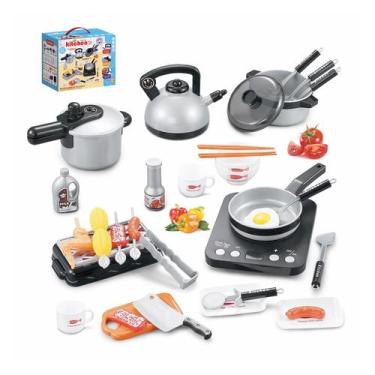Imagem de Conjunto de cozinha de brinquedo de 36 peças para meninos e meninas - 