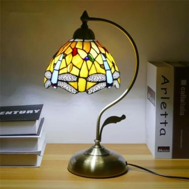 Imagem de Lâmpada De Mesa De Vidro Estilo Tiffany, De Vidro Colorido De Girassol, De Estilo Europeu Vintage, Adequada Para Iluminação Decorativa Em Quartos, estudo E Salas De Estar (Estilo 31)