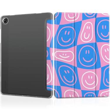 Imagem de MEEgoodo Capa para Samsung Galaxy Tab A9 Plus de 11 polegadas 2023 (compatível com o modelo SM-X210/X216/X218), capas para tablet A9+ com textura de seda e capa traseira transparente para PC, rostos