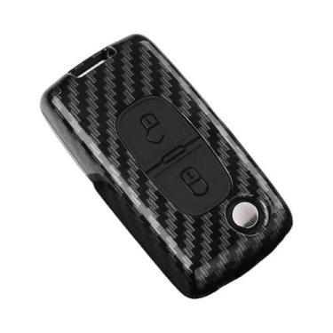 Imagem de Capa De Chave De Carro Em Fibra De Carbono ABS Para Peugeot 107 207 30
