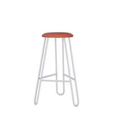 Imagem de Banqueta Alta Ginger com Estrutura Branca - Metalig