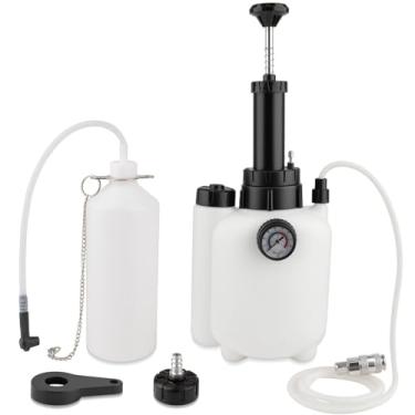 Imagem de AJulyBee Kit de sangramento de freio 3L com garrafa de vazamento de fluido de 1L, kit de sangramento de freio manual com adaptador de cilindro mestre, kit de bomba de vácuo de sangria de freio à prova