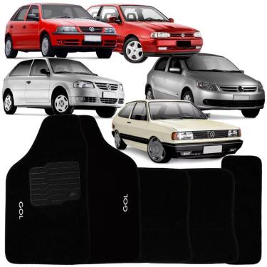 Imagem de Jogo de Tapete Automotivo Carpete Volkswagen Vw Gol G3 2000 à 2005 Soft Logo Bordado 5...