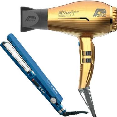 Imagem de Kit - secador profissonal parlux alyon ion gold 2100w 127v + prancha  