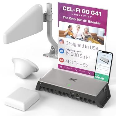 Imagem de CEL-FI GO G41 | Amplificador de celular para casa | 4G, 5G, AT&T, Verizon e T-Mobile | Cobertura de até 15.000 pés quadrados | Amplificador de sinal de celular de 100 dB | Aprovado pela FCC (1 kit de