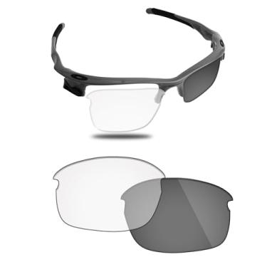 Imagem de Fiskr Lentes polarizadas de substituição compatíveis com óculos de sol Oakley Flak Jacket OO9008, resistente a impactos e ajuste perfeito, Fotocrômico transparente a cinza, One Size