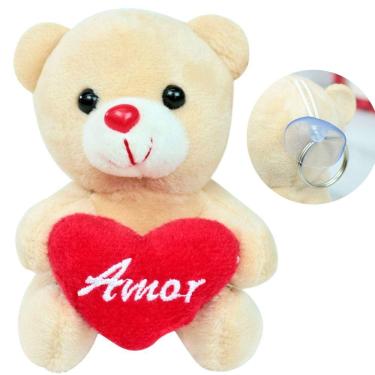 Imagem de Caneca de Plástico 400ml Com Ursinho de Poliéster Ventosa Chaveiro