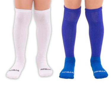 Imagem de Kit 2 Pares Meião Futebol Infantil e Juvenil Cores Sortidas - Apollo, 