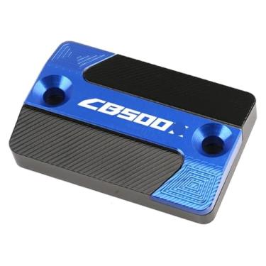 Imagem de BYYINGSUS Acessórios CNC para motocicleta Tampa do reservatório de fluido de freio dianteiro compatível com CB500F CB500X CBR500R CB 500F 500X CBR 500R 2013-2020(Cb500x azul)