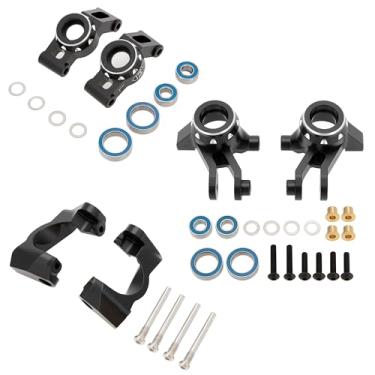 Imagem de MEUS Racing Aluminum Steering Knuckles C-Hub Stub Axle Carrier Kit for Traxxas 1/16 Mini Maxx Upgrade Parts #10736,10752 (Black)