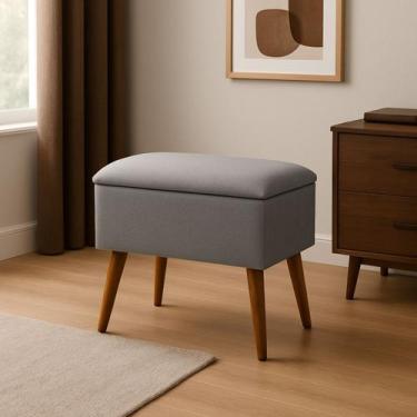 Imagem de Banco Banqueta Para Penteadeira Para Quarto Veludo Pés Palito Estilo R