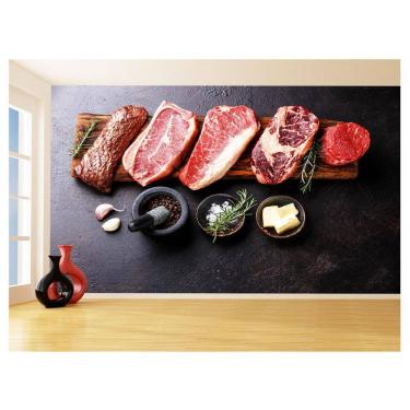 Imagem de Papel De Parede Alimentos Carne Churrasco Bife 3,5M Al299