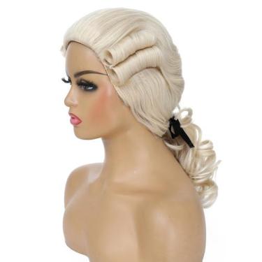 Imagem de Peruca adequada Judge Colonial para mulheres George Washington Beige -