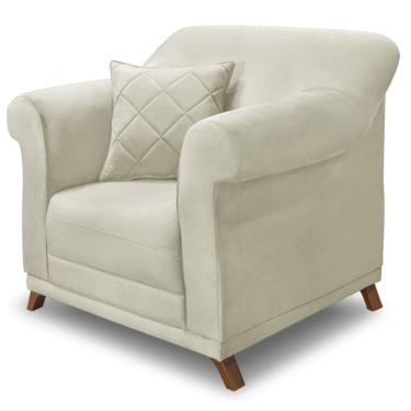 Imagem de Poltrona Decorativa Retro Polo Com Almofada Veludo 2221 Ezz